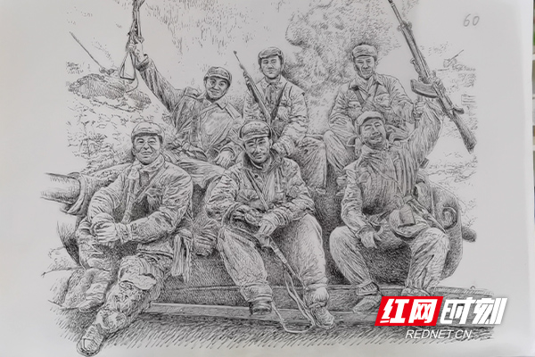 视频丨株洲退役军人用62幅手绘还原长津湖历史场景