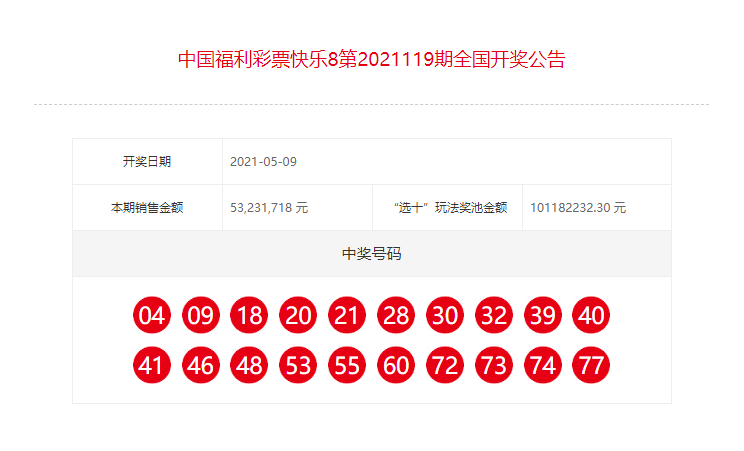 2021年5月9日湖南中国福利彩票开奖信息