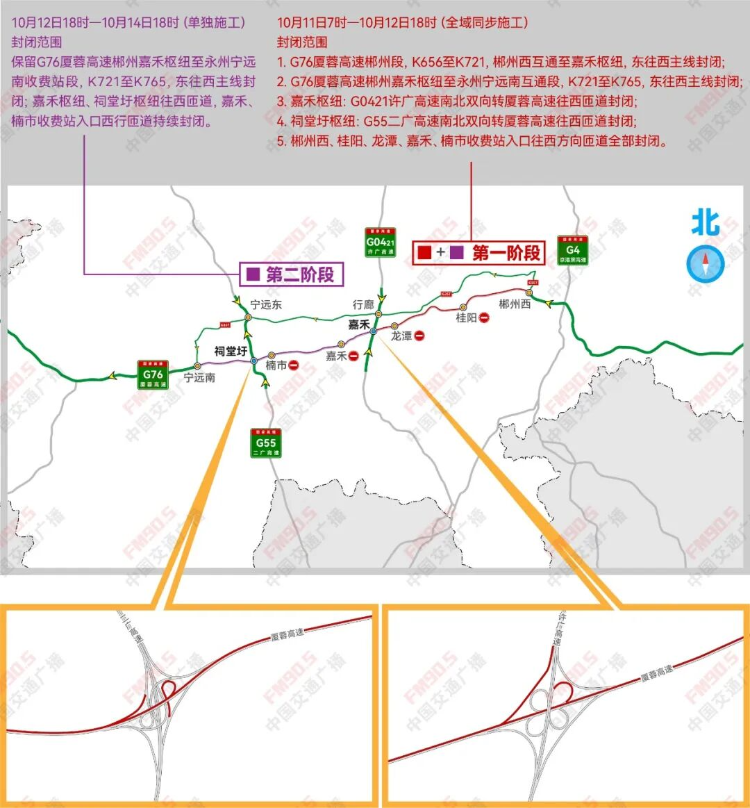 最新！厦蓉高速郴永段分段封闭需绕行