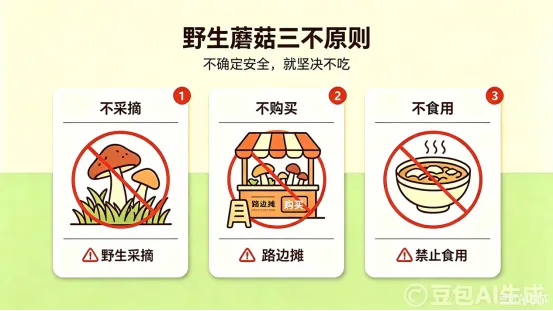 预防野生蘑菇中毒提示：不采、不买、不吃！