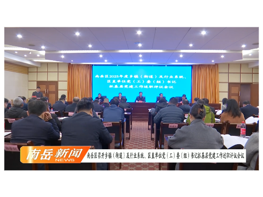 南岳区召开乡镇（街道）及行业系统、区直单位党（工）委（组）书记抓基层党建工作述职评议会议