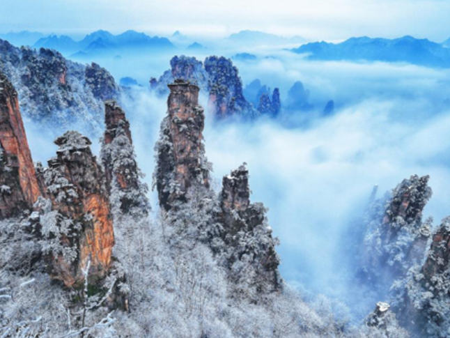 冬日顶流！中国国家地理封面里的张家界 每一帧都是仙境
