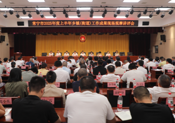 【视频】常宁市2025年度上半年乡镇（街道）工作现场观摩讲评会召开 罗卫华：奋勇争先 确保实现全年经济社会发展目标任务  邓艳红主持