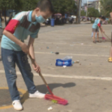 创建省级文明城市丨培元小学：学雷锋志愿服务队打扫街道卫生 建设美丽家园