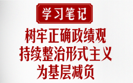 学习笔记 | 树牢正确政绩观，持续整治形式主义为基层减负