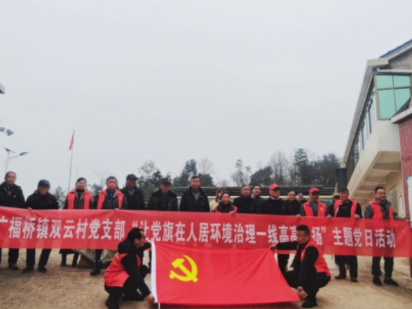 广福桥镇双云村：开展"让党旗在农村人居环境整治一线高高飘扬"主题党日活动