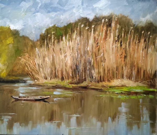 6.翟麟：芦苇与小船.jpg