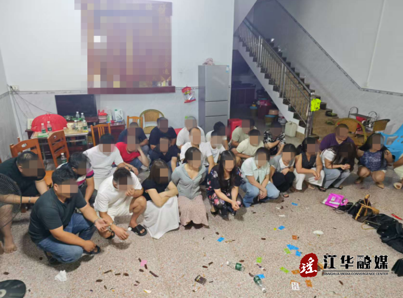 江华公安雷霆扫赌  20余名赌徒落网