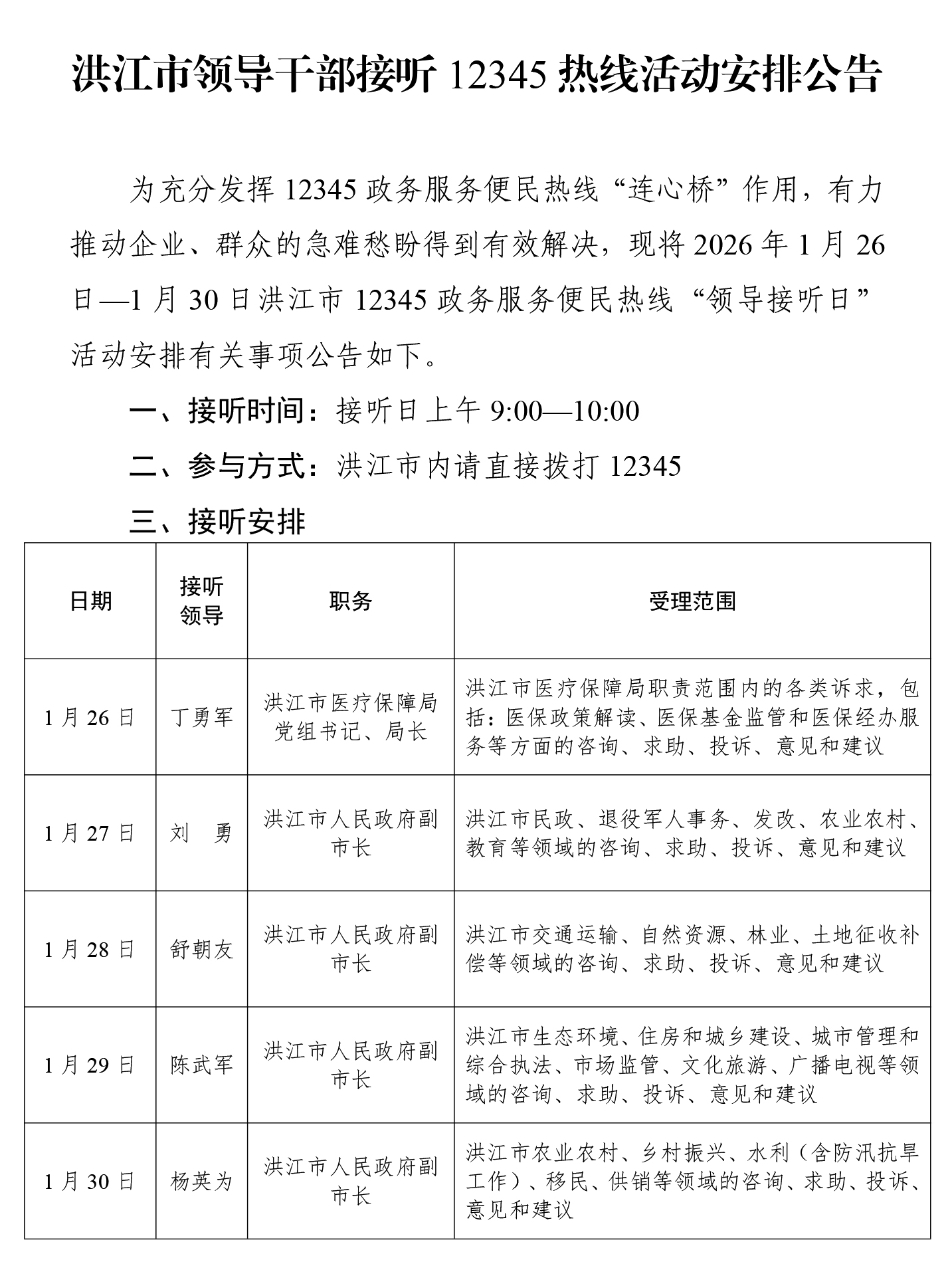洪江市领导干部接听12345热线活动安排公告（1.25）-1.jpg