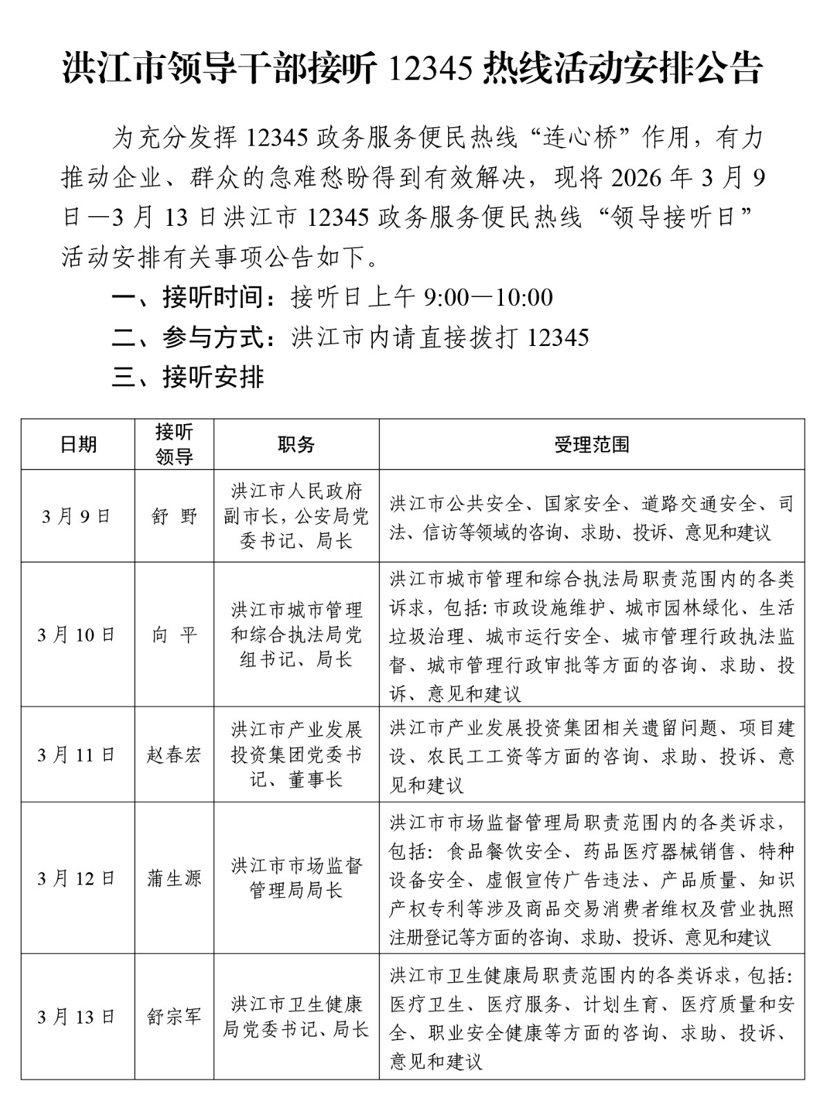 洪江市领导干部接听12345热线活动安排公告（3.8）-1.jpg