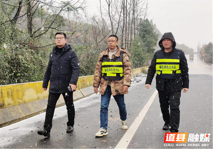 党委副书记、镇长李昊璋带领导党员干部在207国道排查安全隐患