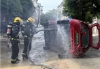 寿雁镇一小车冒烟  道县消防紧急救援