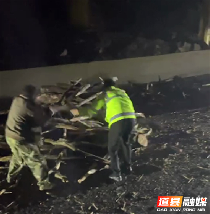 道县：木材倾泄阻交通  交警清障保畅通_副本.png