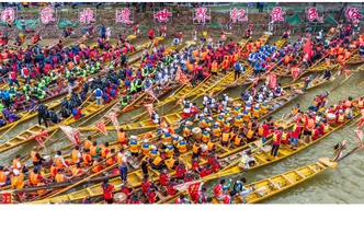 湖南道县：龙船竞渡迎端午（组图）