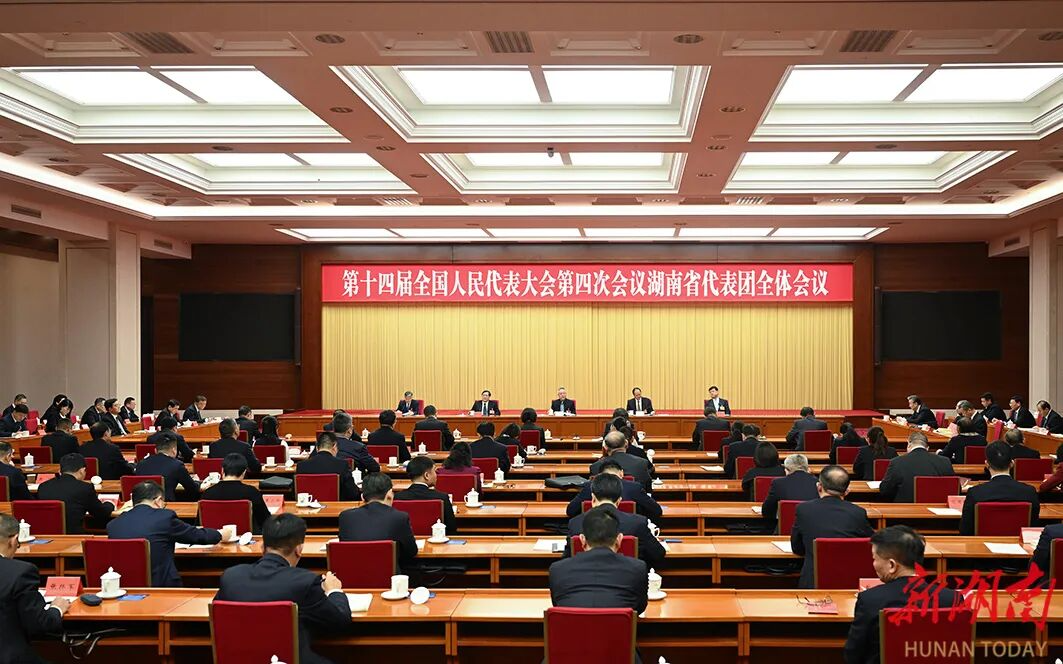 湖南代表团举行第一次全体会议