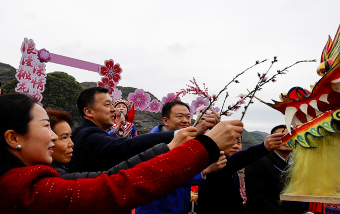 江永：桃花节盛大启幕 石山花海醉游人