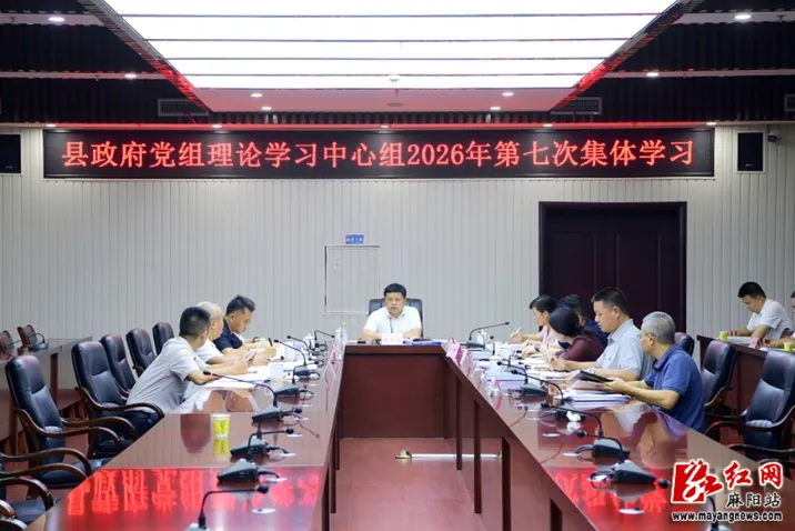 麻学清主持县政府党组理论学习中心组2026年第七次集体学习  