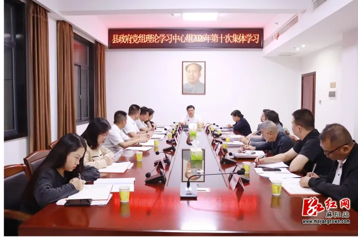 麻学清主持县政府党组理论学习中心组集体学习