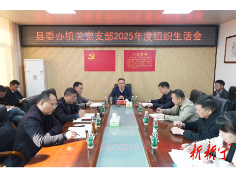 邓涛参加县委办机关党支部组织生活会