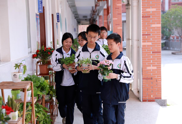 【衡阳县站】弘扬中学：人人种养一盆花，处处芬芳满校园