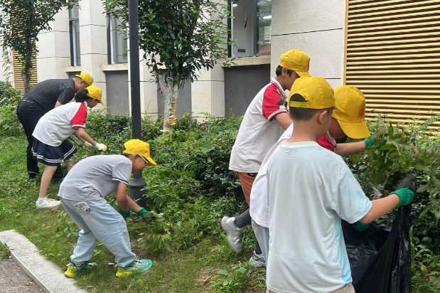 【祁东站】芙蓉学校：除草护绿，美化校园
