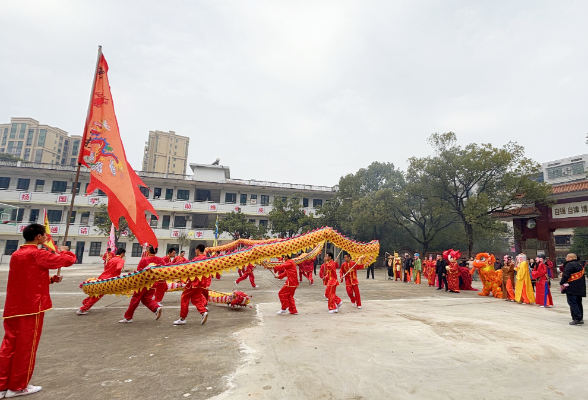 【衡东县站】新塘镇中心学校：新春舞龙狮  传统民俗进校园