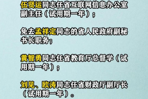 湖南省人民政府任免工作人员 黄智勇同志任省教育厅总督学