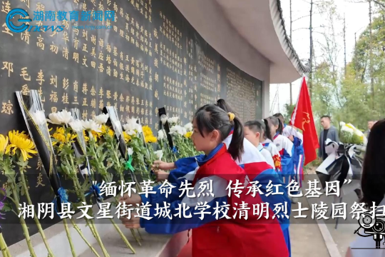 【湘阴站】“缅怀革命先烈 传承红色基因”——城北学校党建带队建清明烈士陵园祭扫活动（小记者 甘锦濠 周筱蓓 指导教师 龙涛 任娜）