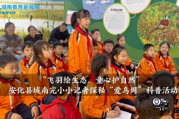 【安化站】城南完小：“飞羽绘生态 童心护自然”，小记者探秘“爱鸟周”科普活动