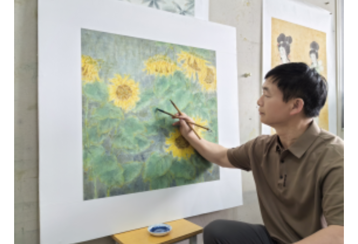 湘潭市工贸中专一教师中国画作品入选全国美展