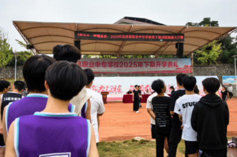 挥洒汗水 燃爆青春——东安职专第六届全校男子篮球联赛开幕