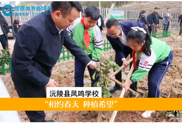 【沅陵站】沅陵县凤鸣学校举行“相约春天 种植希望”植树节活动（小记者 符婷 指导教师 胡洁  石艳）