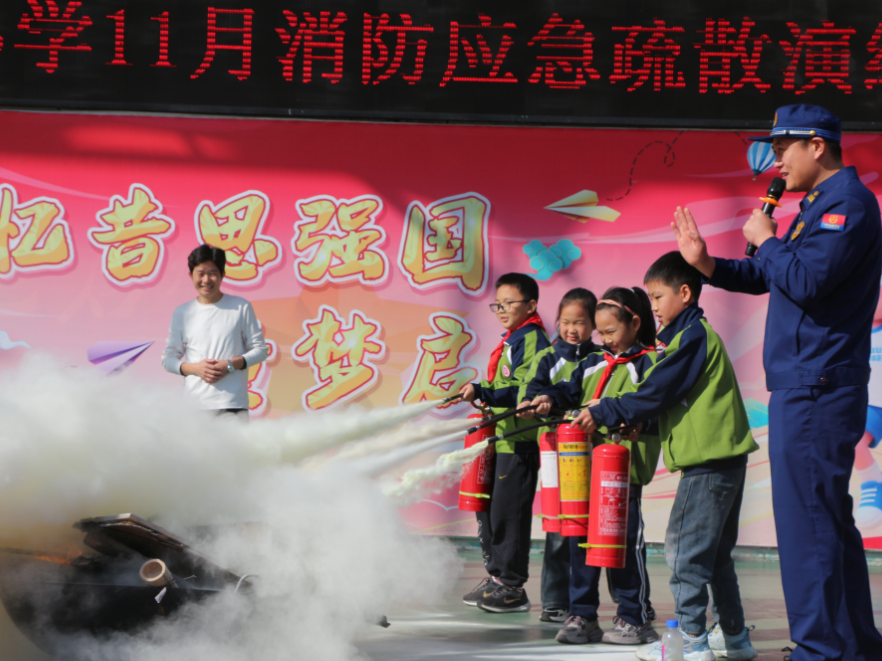 【鼎城区站】江南小学消防演练筑牢防火墙