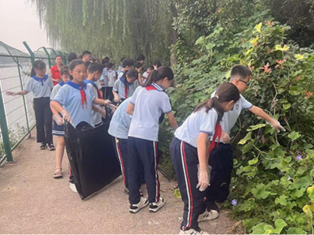 【衡阳县站】杨柳学校：河岸焕新颜 童心迎国庆