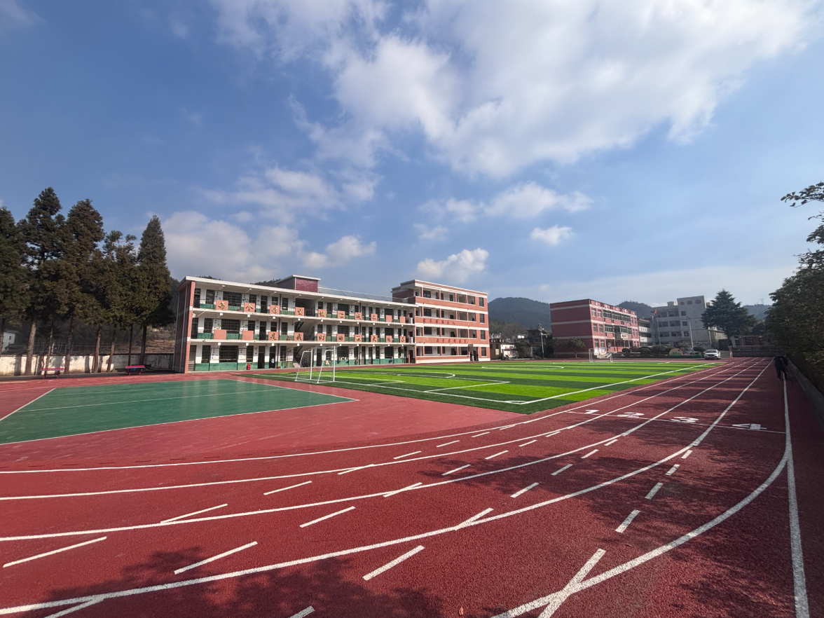 桂东：乡镇学校运动场换“新装” 