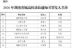 2026年湖南省省属高校录取通知书签发人名单公布