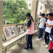 【衡东站】风雨长廊变身“艺术长廊”，衡东五中“青春绘境”校园绘画展开展