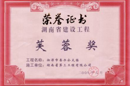 2008年度湖南省建设工程芙蓉奖