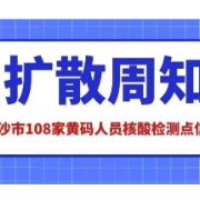 疾控传真｜长沙市108家黄码人员新冠病毒核酸采样检测点信息公布