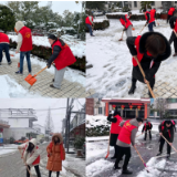 屈原管理区团委组织青年志愿者除雪保畅通