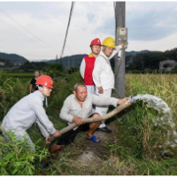 临湘：“电骆驼”以最快速度架设抗旱抽水供电线路