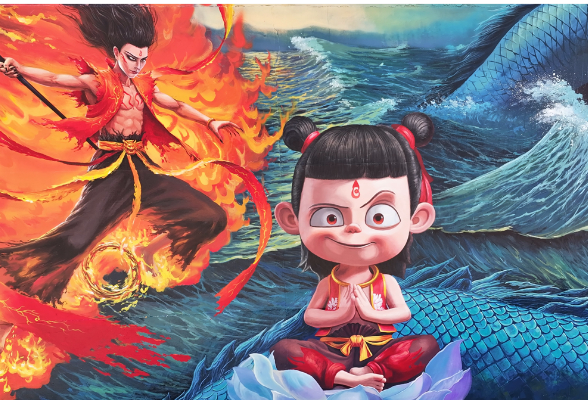 “楼”上新妆① 丨 巴陵古城惊现“魔童”哪吒 洞庭南路再添打卡新地标