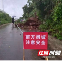 大雨中坚守的“荧光色”路标