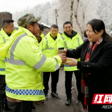 时荣芬检查应对低温雨雪冰冻天气工作情况