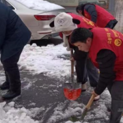 湖应学子争做铲雪除冰志愿先锋