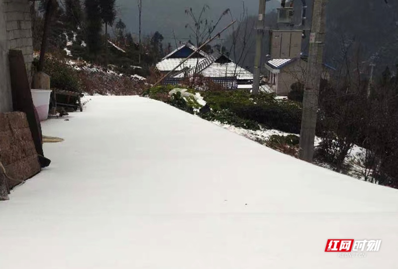 1月20日，石门县迎来降雪，东山峰、壶瓶山等地银装素裹，宛如童话世界。树枝挂满晶莹的冰晶，房屋、农田、大棚披上厚厚的“白棉被”，山野间雾气缭绕，能见度较低。目前降雪仍在持续，提醒大家注意防寒保暖和出行安全，山区道路需谨慎驾驶。
