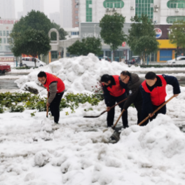 石门税务：风雪逆行 除雪保畅