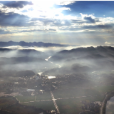 安仁冬雨后云雾缭绕山水美