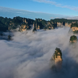 张家界武陵源景区：雨过天晴云海浩瀚（组图）