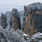 张家界国家森林公园降春雪 秒变冰雪仙境